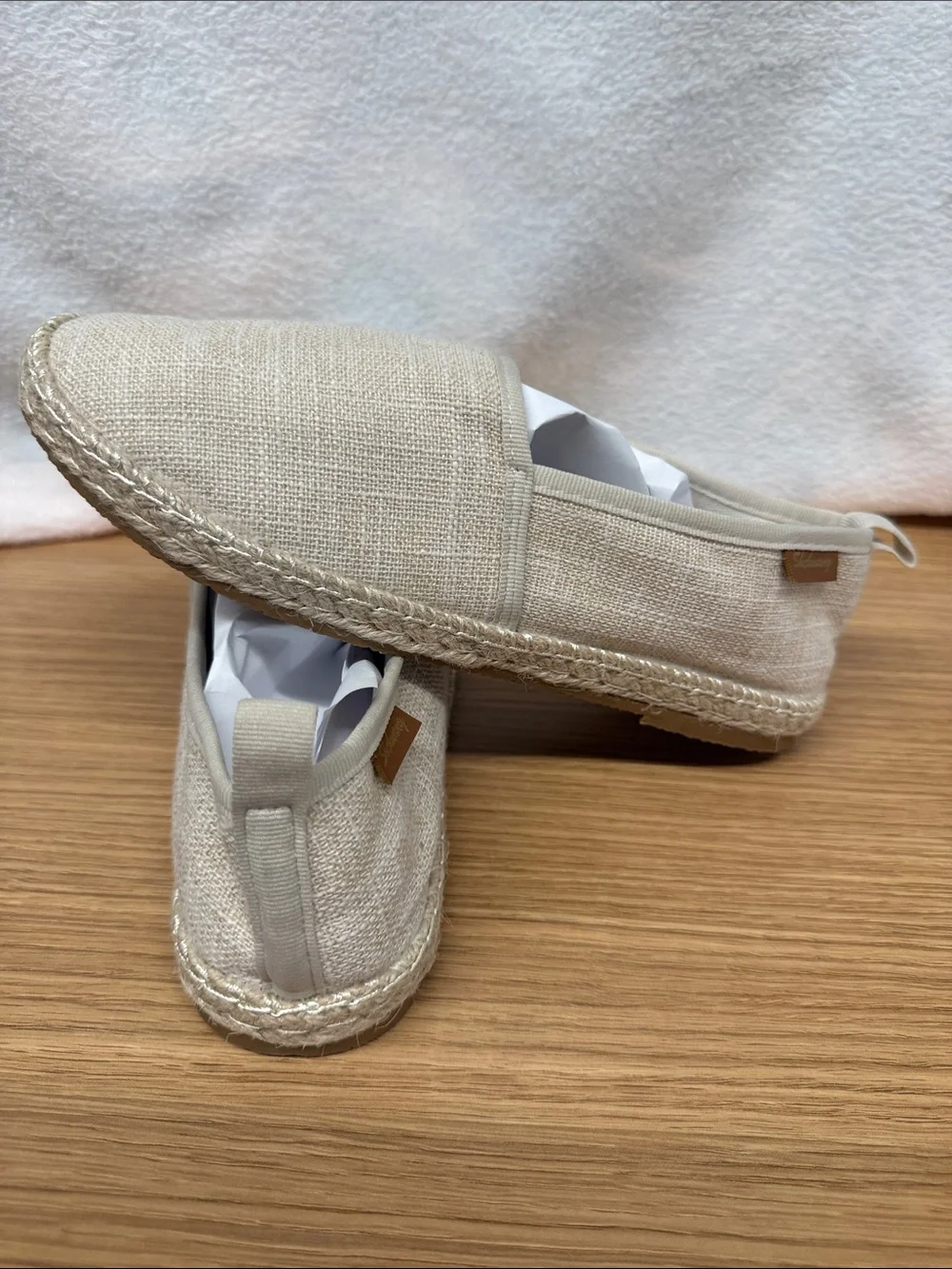 Casual Beige Espadrille Slip-On Shoes